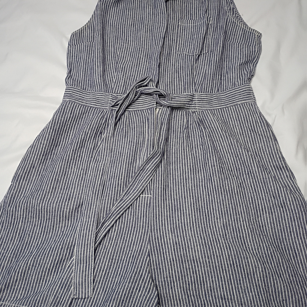 Anthropologie Blue and White Striped Jumpsuit - Picture 8 of 8